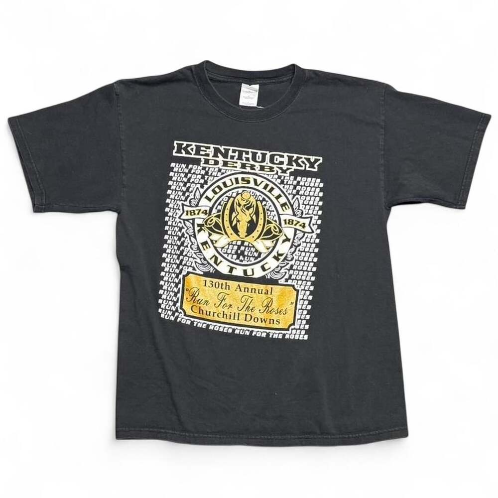 Gildan Kentucky Derby 130th T-Shirt Size Large Black Cotton